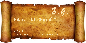 Bukovszki Gergő névjegykártya